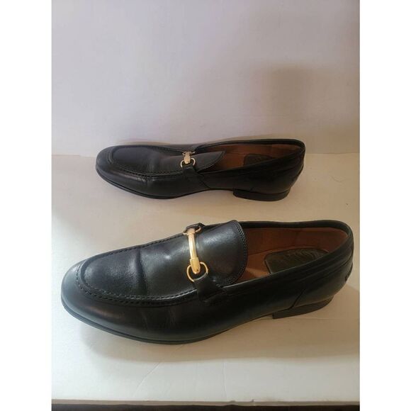 Saks Fifth Avenue Firenze Men\'s Black Leather Loafer Shoes Size 10.5 main image 5